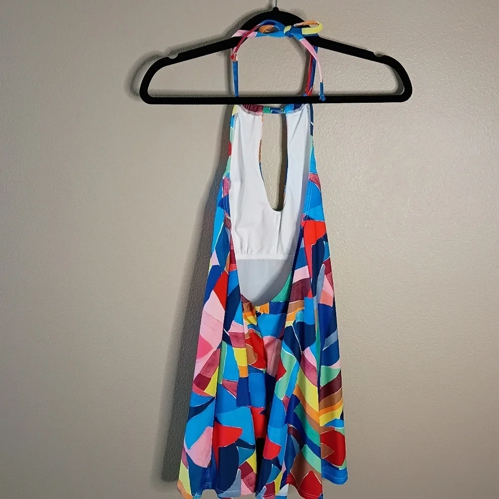 Venus Halter Swim Dress Living Art Built-in Brief Removable Pads 8 NEW